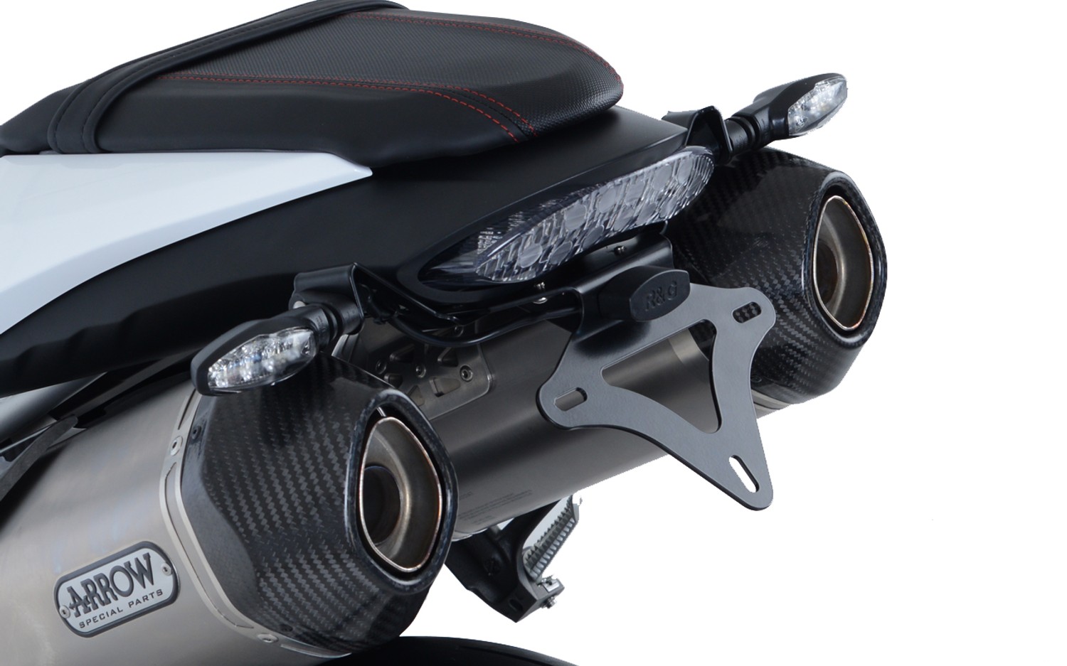 R&G Racing Licence Plate Holder (compatible with Arrow & standard exhausts) for Triumph Speed Triple S '16-'21, Speed Triple R '16-'17, Speed Triple RS '18-'20 R&G Racing Licence Plate Holder (compatible with Arrow & standard exhausts) for Triumph Speed Triple S '16-'21, Speed Triple R '16-'17, Speed Triple RS '18-'20